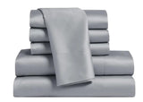 Slumber Chill 6-Piece Cooling Sheet Set – Tencel Lyocell & Cotton Blend, Gray 300 Thread Count