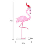 Member’s Mark 6' Pre-Lit Holiday Flamingo with Santa Hat & 100 Twinkling LED Lights