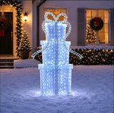 Member’s Mark 6' Pre-Lit Stacked Crystal Iced Gift Boxes with 326 Color-Changing LED Lights