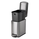 Tramontina 1.6 Gal 6L Rectangular Step Trash Cans, 2-Pack with Soft-Close Lids
