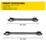 PTO Drive Shaft Series 4, 1-3/8 in. 6-Spline Tractor End x Round Implement End, Adjustable 43–61 in.