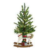 Member’s Mark 36" Pre-Lit Rocking Horse Nostalgic Christmas Topiary with 50 Lights