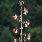 AMES 82.5" Falling Leaf Wind Spinner, Bronze Metal Kinetic Garden Sculpture
