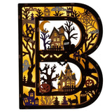 BOO Wooden Light Up Letters Set of 3 Halloween LED Tabletop Décor with Timer
