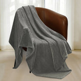 Monte & Jardin Jacquard Velvet Throw, 60" × 70", Braided Pattern 500 GSM Blanket