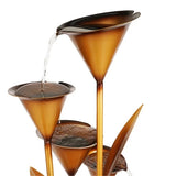 GHP 55" Calla Lily Fountain - Galvanized Steel Copper Finish Resin Base + Rock