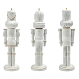 Wood-Inspired Nutcracker Set – 3-Piece Whitewashed Resin Traditional Nutcracker