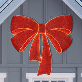 48" Red Christmas Bow with 651 LED Twinkle & Chasing Lights – Indoor/Outdoor Plug-In Holiday Decoration