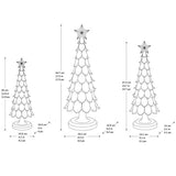 3-Piece Wood-Inspired Holiday Tree Set, Whitewashed Resin Christmas Trees Décor