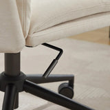 Elle Decor Gracie Criss-Cross Wide Office Chair - Luxury Fabric Relaxation Chair