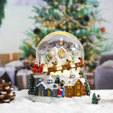 Christmas Music Snow Globe – Christmas Village Scene, Nativity, Holy Angel