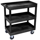 Luxor 3 Shelf Heavy-Duty Utility Cart – 500 lb Capacity Rolling Service Cart
