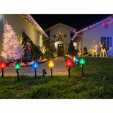 Holiday Time Jumbo LED C9-Style Christmas Pathway Lights, Set of 4 Stakes