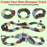 169-Piece Dinosaur Track & Train Building Playset – Kids Dino Train Gift Set