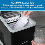 26 lb. Avanti Mighty Ice Countertop Bullet Ice Maker – 6-Min. Ice, 2 Sizes & Self-Cleaning