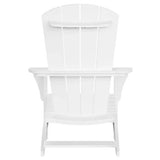 Leisure Line Fanback Adirondack Chair, All-Weather HDPE Outdoor Patio Seat, White