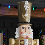 Home Accents Holiday 8 FT Giant-Sized LED Gold Nutcracker with Animated LifeEyes LCD Eyes, Music and Timer