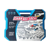 Channellock 225-Piece Professional Mechanic's Tool Set, SAE/Metric, 1/4", 3/8" & 1/2" Drive