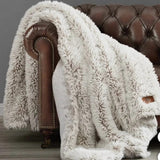 FRYE Arctic Luxe Faux Fur Throw, 60" × 70", 830 GSM Reversible Polyester Blanket
