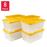 GreenMade 27-Gallon Clear Heavy-Duty Storage Bins with Lockable Lids, 8-Pack