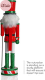 Ornativity 15" Wooden Peppermint Nutcracker Soldier with Glitter Candy Design