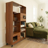 Clifford Cat Tree Bookshelf, Modern Cat Condo with Climbable Shelves