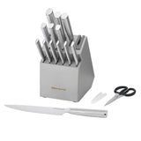 KitchenAid Gourmet 15-Pc Forged Japanese Steel Knife Block Set Built-In Sharpene