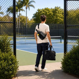 TESPORT 2-in-1 Convertible Black Pickleball Bag – Removable Paddle Sleeve, Shoe Compartment & Tote Design