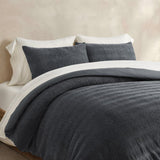 EVERGRACE Textured Velvet Comforter Set, 3-Piece with Down-Alternative Fill