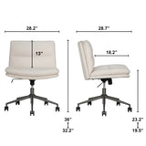 Elle Decor Gracie Criss-Cross Wide Office Chair - Luxury Fabric Relaxation Chair