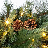 9ft Pre-Lit Artificial Greenery Garland with 150 White & Multicolor Micro LEDs