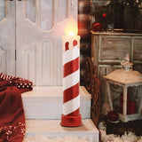 Mr. Christmas 36" Striped Metallic Blow Mold Candle - 2-pack Red & White Candles