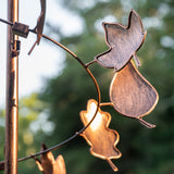 AMES 82.5" Falling Leaf Wind Spinner, Bronze Metal Kinetic Garden Sculpture