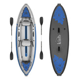 Kino Outdoor Kalua Inflatable Tandem Kayak Bundle – 2-Person Portable Kayak with Cordless Electric Pump