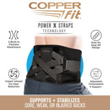 Copper Fit Pro Back Support Belt with Adjustable Straps & 4 Stabilizer Rods