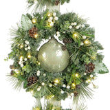 Member’s Mark 72" H Pre-Lit Flocked Triple Wreath Door Hanger with 60 LED Lights