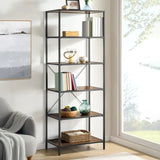 Bayside Furnishings Pierson 76-Inch Bookcase, 6 Fixed Shelves, Steel Frame