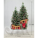 Member's Mark 50" Decorative Metal Sleigh with 2 Pre-Lit Topiaries & 7 Gift Boxes