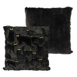 20" Halloween Embroidered Faux Fur Reversible Festive Throw Pillow with Fill