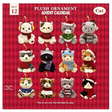 12-Pc 5" Plush Ornament Advent Calendar, 12-Day Christmas Countdown with Dog/Cat