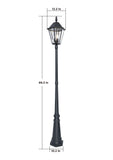 Lutec 89" H Outdoor LED Solar Post Light - 300 lm Aluminum Vintage Street Light
