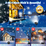 Christmas Snowflake Projector LED Moving Snowfall Laser Light Party Strobe Lamp