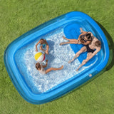 H2OGO 10ft Inflatable Family Pool Lounge w/ Bench Seat Headrest Cup Holders PVC
