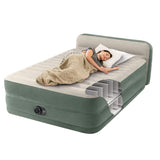 Intex 22" Queen Premium Comfort Air Mattress with Headboard and Built-In Pump