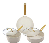 GreenPan Reserve Ceramic Nonstick 5-Piece Cookware Set with Gold Handles