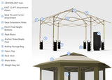Crown Shades 15' x 13' Pop Up Screen House Gazebo with Mosquito Netting & Wheeled Carry Bag