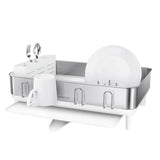 simplehuman Stainless Steel Frame Dish Rack, Swivel Drain Spout & Utensil Holder