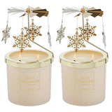 2-Pack 14 oz. Scented Carousel Candles with Rotating Metal Toppers