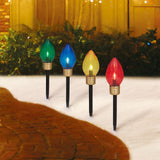 Holiday Time Jumbo LED C9-Style Christmas Pathway Lights, Set of 4 Stakes