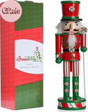 Ornativity 15" Wooden Peppermint Nutcracker Soldier with Glitter Candy Design